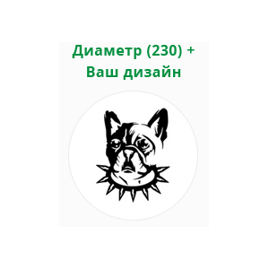 Круглая табличка с фото собаки